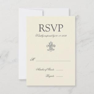 Elegant Fleur de Lis Bruiloft RSVP