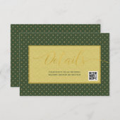 Elegant fleur de lis bruilotsdetails QR code Informatiekaartje (Voorkant / Achterkant)