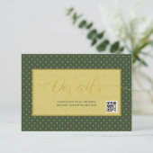 Elegant fleur de lis bruilotsdetails QR code Informatiekaartje (Staand voorkant)