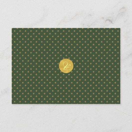 Elegant fleur de lis bruilotsdetails QR code Informatiekaartje (Achterkant)