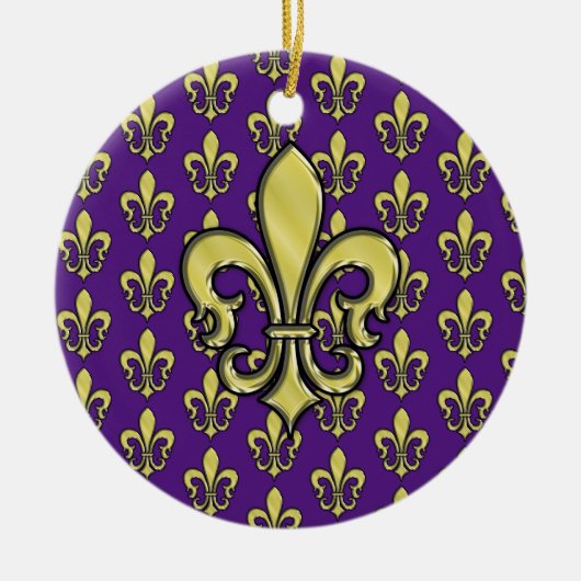 Elegant Fleur de Lis Design Ornament (Voorkant)