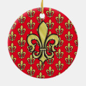 Elegant Fleur de Lis Design Ornament (Achterkant)