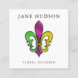 Elegant Fleur De Lis Design Vierkante Visitekaartje