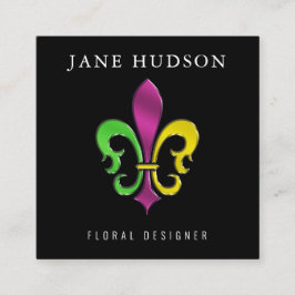 Elegant Fleur De Lis Design Vierkante Visitekaartje