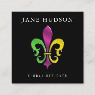 Elegant Fleur De Lis Design Vierkante Visitekaartje