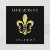 Elegant Fleur de Lis Design Visitekaartje (Voorkant)