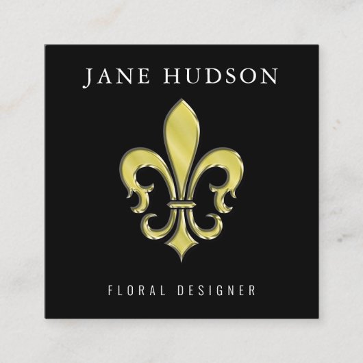 Elegant Fleur de Lis Design Visitekaartje (Voorkant)