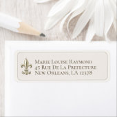 Elegant Fleur de Lis Eigen Adres Etiket (Insitu)