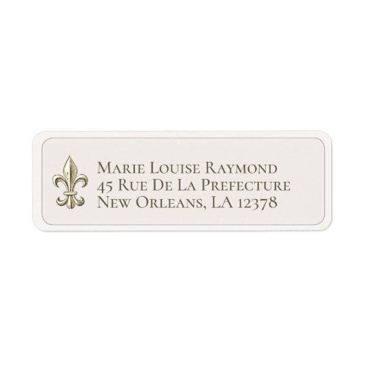 Elegant Fleur de Lis Eigen Adres Etiket (Voorkant)