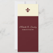 Elegant Fleur de Lis Formal Afstuderen (rood) Kaart (Achterkant)