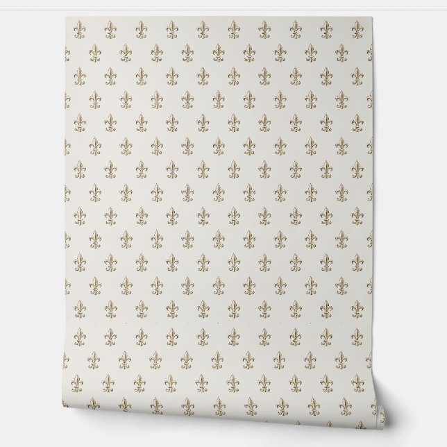 Elegant  Fleur de Lis Frans Goud Behang (Afrollen)