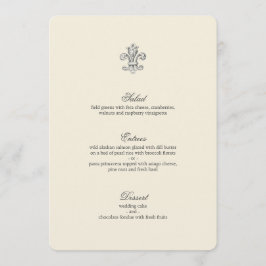 Elegant Fleur de Lis huwelijksmenu Menu