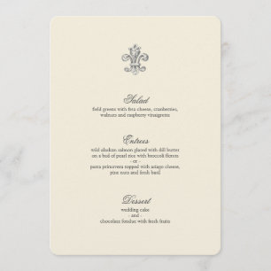 Elegant Fleur de Lis huwelijksmenu Menu