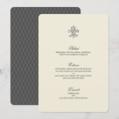 Elegant Fleur de Lis huwelijksmenu Menu (Voorkant / Achterkant)