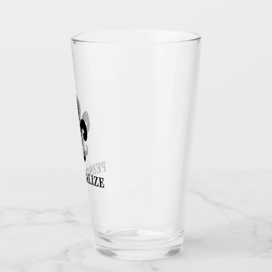 Elegant fleur de lis icon aangepast biercadeau glas (Links)