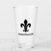 Elegant fleur de lis icon aangepast biercadeau glas (Voorkant)