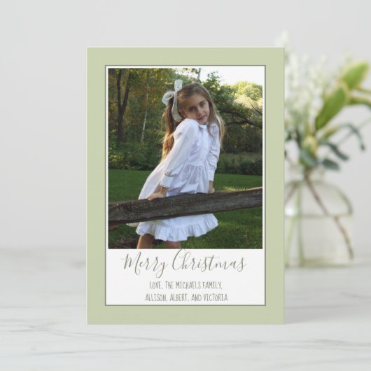 Elegant Fleur De Lis-kerstfotokaarten Feestdagenkaart (Staand voorkant)