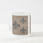 Elegant Fleur-De-Lis Matglas Koffiemok (Voorkant links)