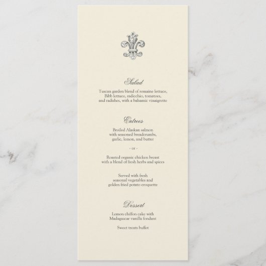 Elegant Fleur de Lis Menu (Voorkant)