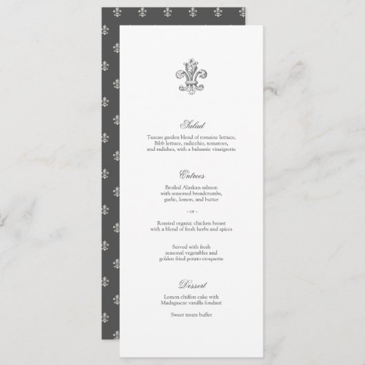 Elegant Fleur de Lis Menu 2 (Voorkant / Achterkant)