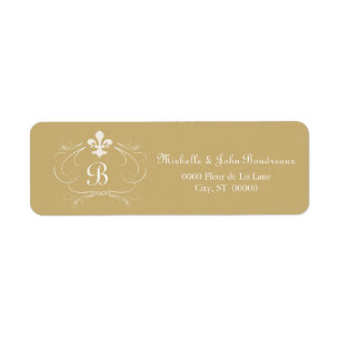 Elegant Fleur de Lis Monogram Etiket