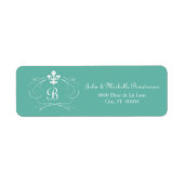 Elegant Fleur de Lis Monogram Etiket (Voorkant)