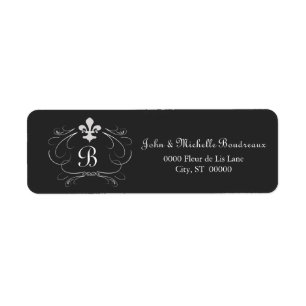 Elegant Fleur de Lis Monogram Etiket