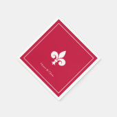 Elegant Fleur-de-lis of Lily Flower on Burgundy Servet (Hoek)