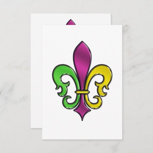 Elegant Fleur De Lis Ontwerp Bedankkaart (Voorkant / Achterkant)
