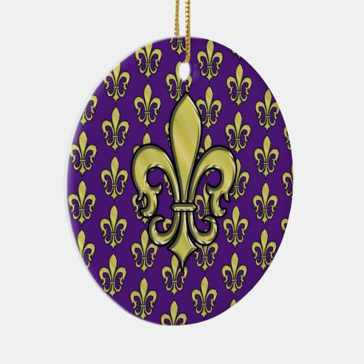 Elegant Fleur de Lis Ontwerp Ornament (Rechts)