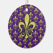 Elegant Fleur de Lis Ontwerp Ornament (Links)