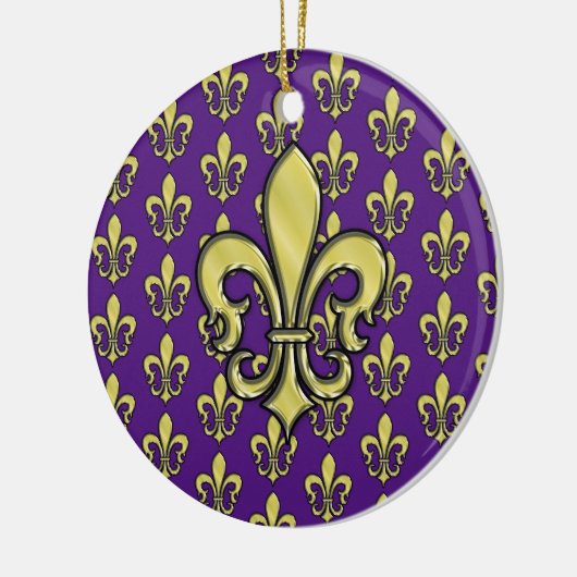 Elegant Fleur de Lis Ontwerp Ornament (Links)