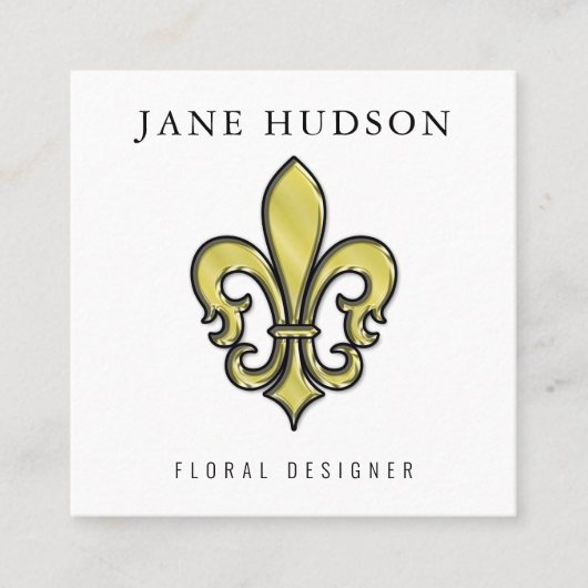 Elegant Fleur de Lis ontwerp visitekaartje (Voorkant)