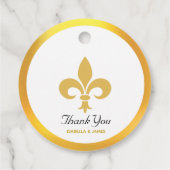 Elegant Fleur de Lis op Black Bedankt bruiloft Bedankjes Labels (Achterkant)