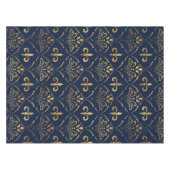 Elegant Fleur-de-lis patroon - Goud en diep blauw Tafelkleed (Voorkant (Horizontaal))