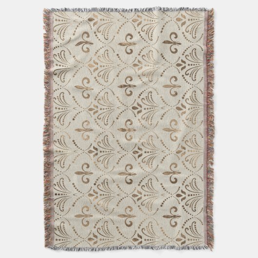 Elegant Fleur-de-lis patroon - pastelgoud Deken (Voorkant Verticaal)