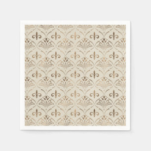 Elegant Fleur-de-lis patroon - pastelgoud Servet