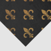 elegant Fleur De Lis-patroon zwarte gouden plaat Tissuepapier (Detail)