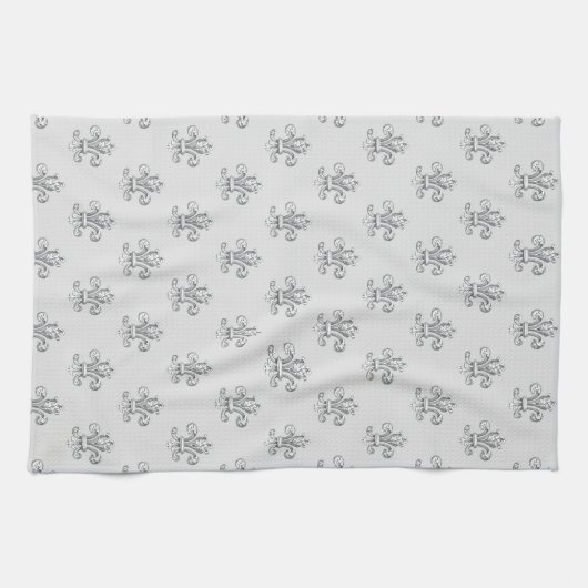 Elegant Fleur de Lis Pattern Theedoek (Horizontaal)