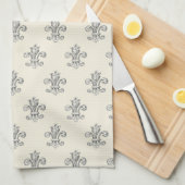 Elegant Fleur de Lis Pattern Theedoek (Quarter Fold)