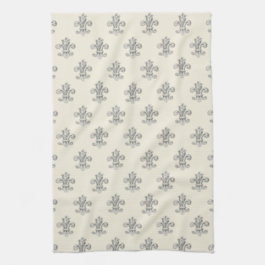 Elegant Fleur de Lis Pattern Theedoek (Verticaal)