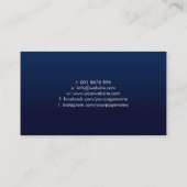 Elegant Fleur-de-lis Pearl en Blauwe marmer Visitekaartje (Achterkant)