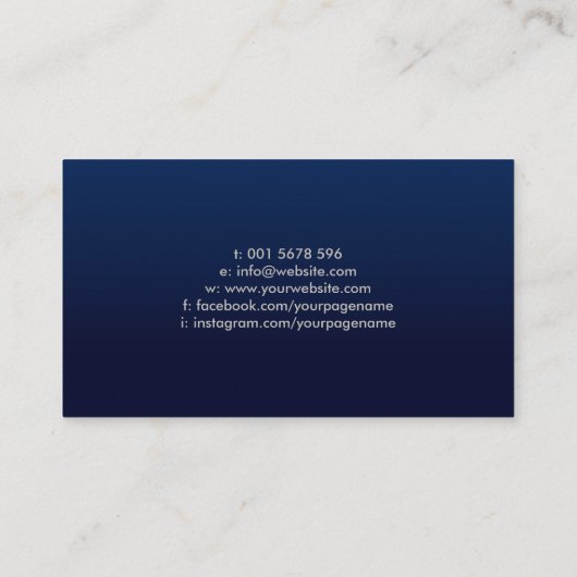 Elegant Fleur-de-lis Pearl en Blauwe marmer Visitekaartje (Achterkant)