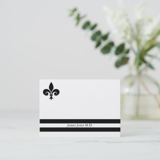 Elegant Fleur de Lis Professioneel Visitekaartje Afsprakenkaartje (Staand voorkant)
