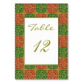 Elegant Fleur-de-lis Rood Groen Aangepaste Tafel K Kaart (Achterkant)