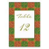 Elegant Fleur-de-lis Rood Groen Aangepaste Tafel K Kaart (Voorkant)