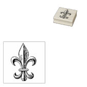 Elegant Fleur de Lis Rubberstempel (Gestempeld)