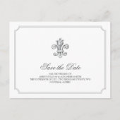 Elegant Fleur de Lis Sla de datum 2 Aankondigingskaart (Voorkant)