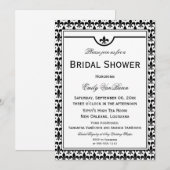 Elegant Fleur de Lis Vrijgezellenfeest - Black Whi Kaart (Voorkant / Achterkant)