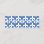 Elegant Fleur de Lys Executive Blue en White Mini Visitekaartje (Achterkant)
